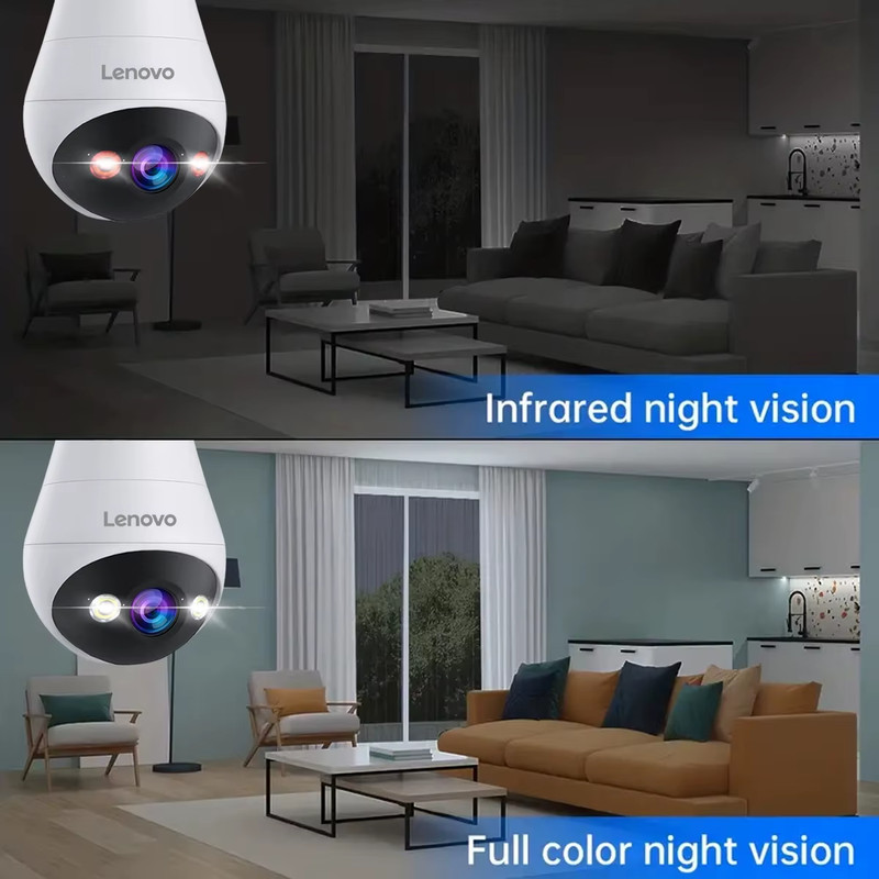 Lenovo E27 3MP WiFi Bulb Camera, Color Night Vision, Audio gallery