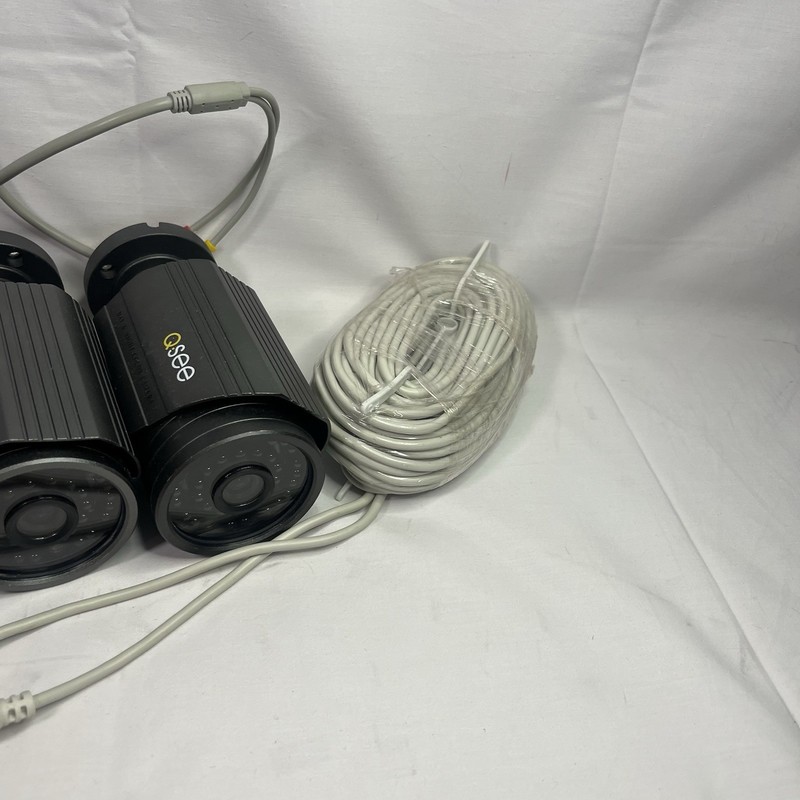 Lot Of 3 Q-See QSN5265C Color Security Camera with Night Vision w/ Wiring gallery