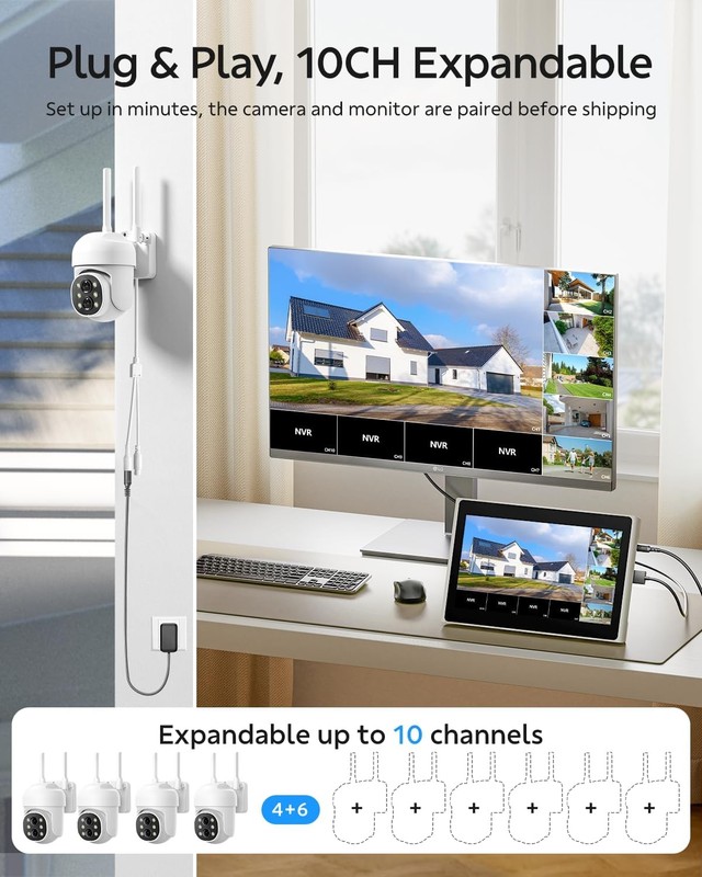 Camcamp Wireless Security Camera System Monitor 5MP 2 Lens gallery