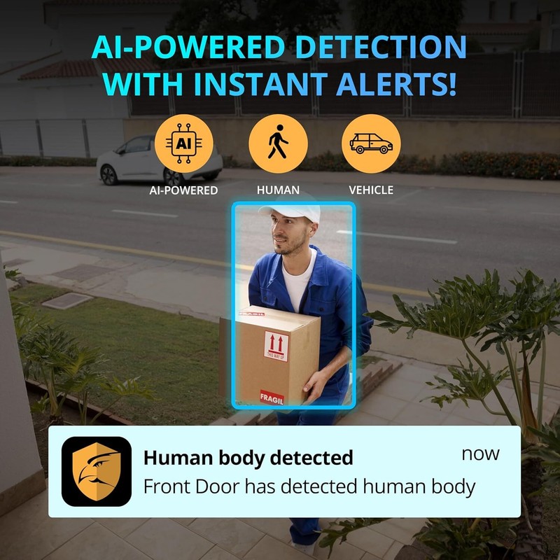 Outdoor Security Camera 8MP UHD WiFi 6 Bluetooth AI Human & Vehicle Detection gallery