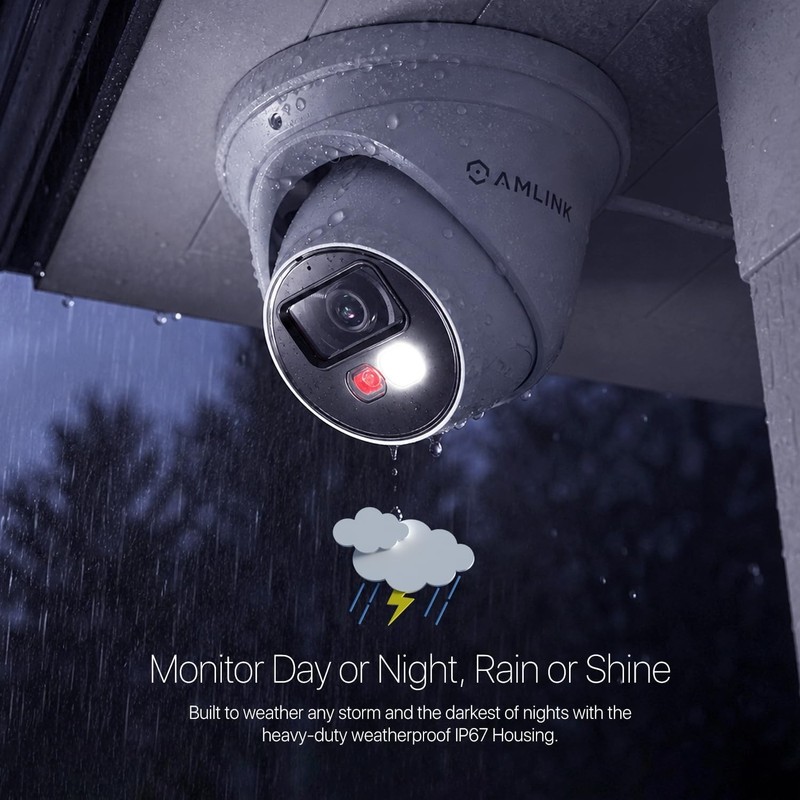 Amcrest 4K AI PoE Outdoor Security Turret IP Camera - White gallery