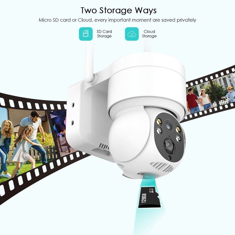 Wireless WIFI Solar Panel PTZ IP Camera PIR 1080P Outdoor CCTV Security Camera gallery