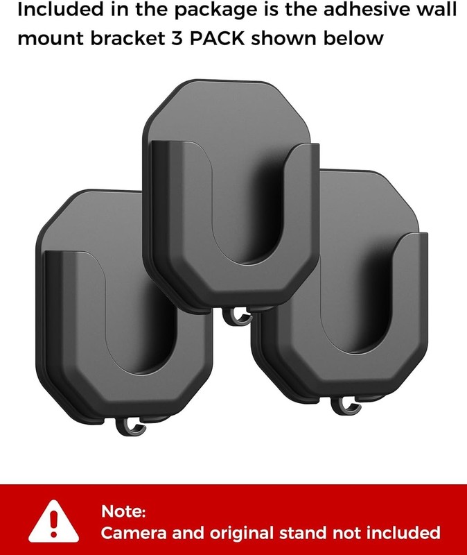 No Screw Mounting Solution for Blink Cameras – 3 Pack Black Wall Brackets gallery