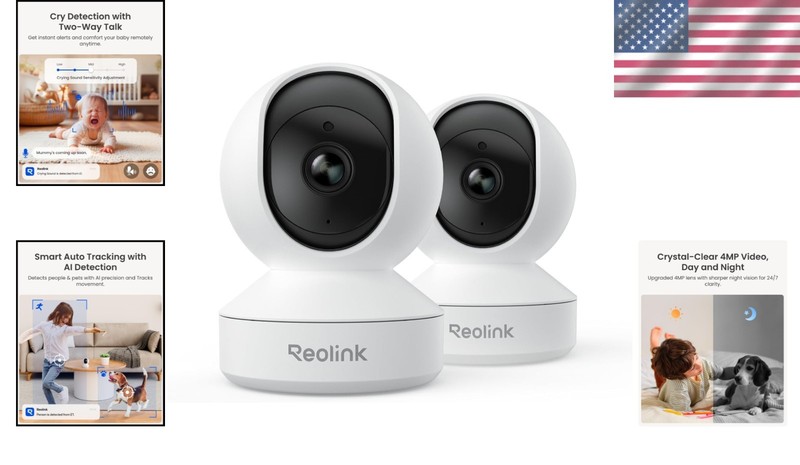 Smart Pet/Baby Monitor, 4MP HD Pan Tilt Camera, Night Vision gallery