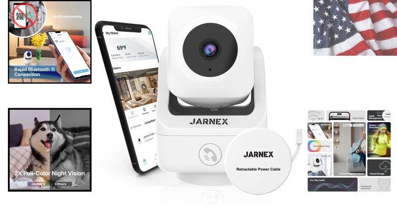 Versatile 2-Way Audio Security Camera with Night Vision & Bluetooth Fast Link gallery