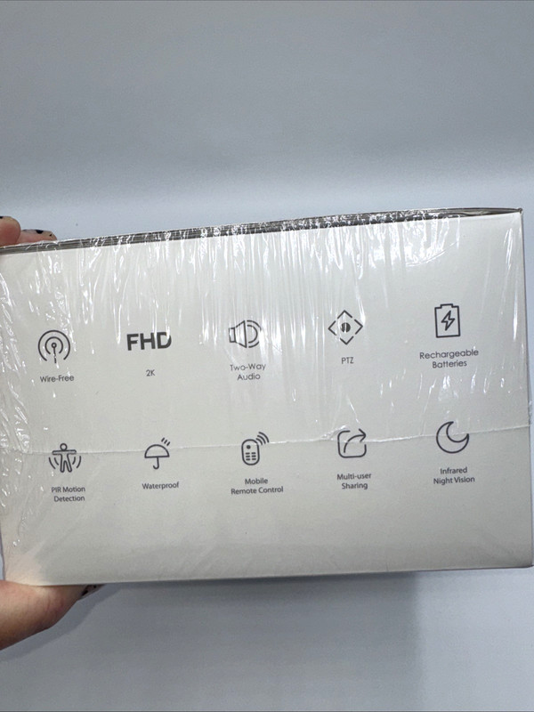 Solar Security Camera Wireless Outdoor, WiFi 2K 360° View White gallery