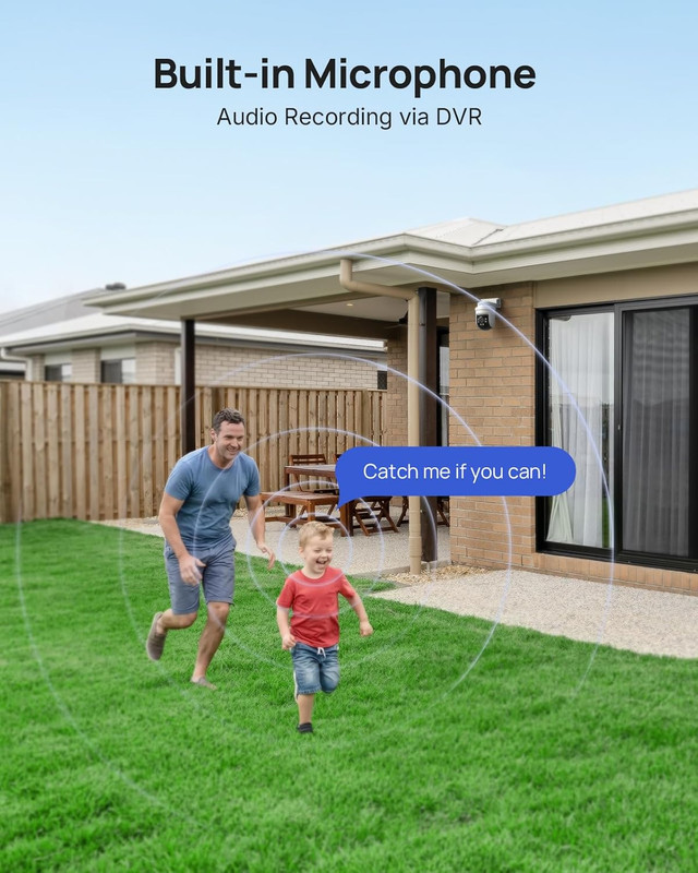 5MP TVI CCTV Home Surveillance Dome PT Camera, Wired Add on Camera with 350° Pan gallery