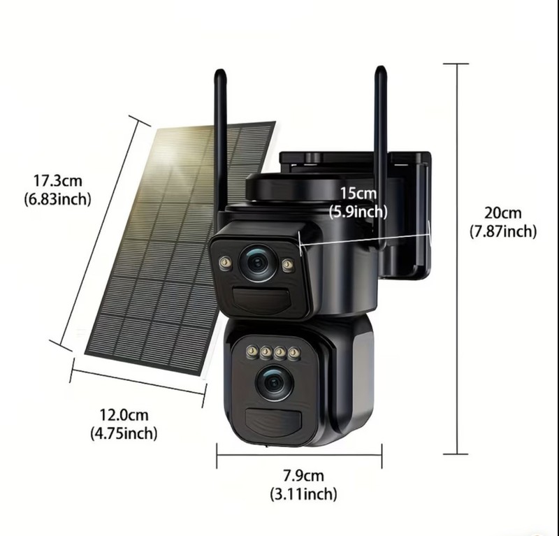 10x Zoom Security Camera, 360° Degrees Wireless HD Night-Vision Solar-Powered gallery