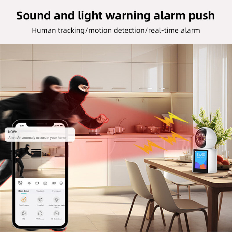 KERUI 1080P 2MP HD PTZ WIFI IP Camera Video Calls With 2.8" Inch IPS Screen gallery