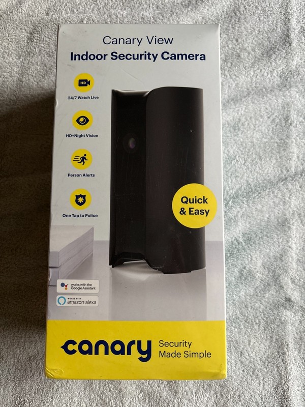 Canary View Indoor Security Camera 1080p Works with Alexa Google CAN400USBK New