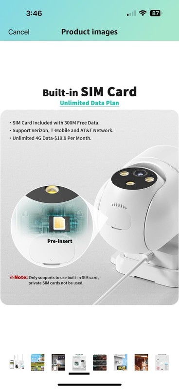 LIWAN 4G LTE Cellular Security Camera Wired Outdoor, No WiFi Security Camera gallery