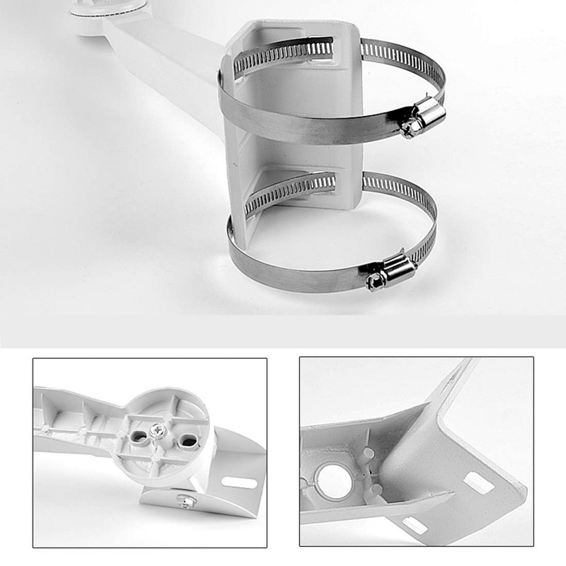 Universal Heavy Duty Metal Corner Pole Mount Bracket Ivory Fits PTZ Camera gallery