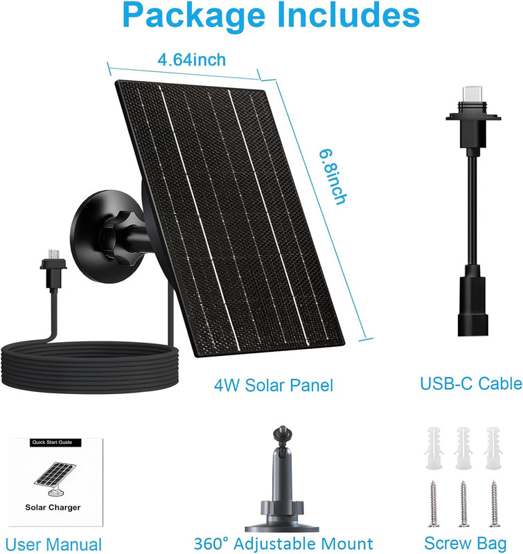 Solar Panel Blink Outdoor 4/3/XT2/XT Camera 4W High-Efficiency Charger 10Ft IP66 gallery