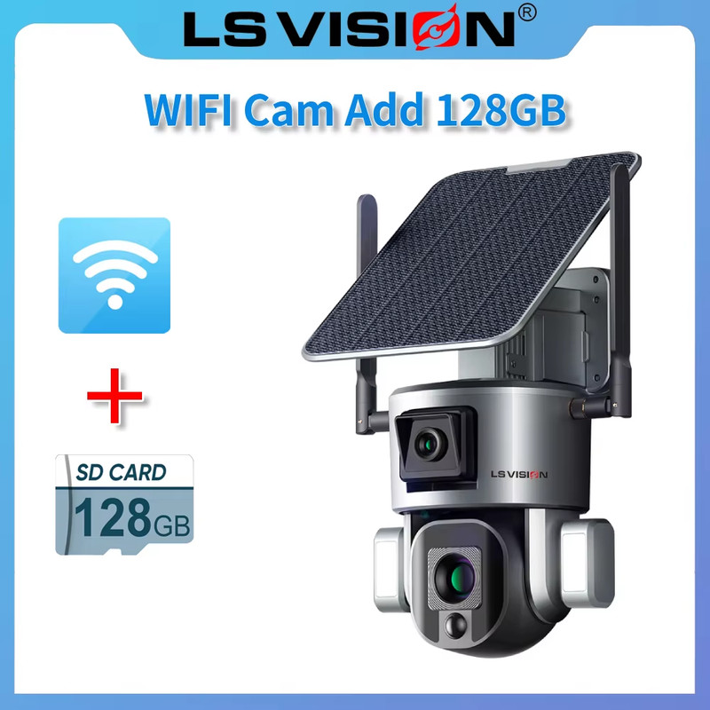 20X Zoom 4K 4G SIM Solar Camera Outdoor Wifi Surveillance Cameras 8MP Dual Scree gallery