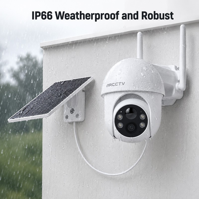 4MP Wireless Solar Battery Security Cameras WiFi Outdoor Smart Home 2 Way Audio gallery