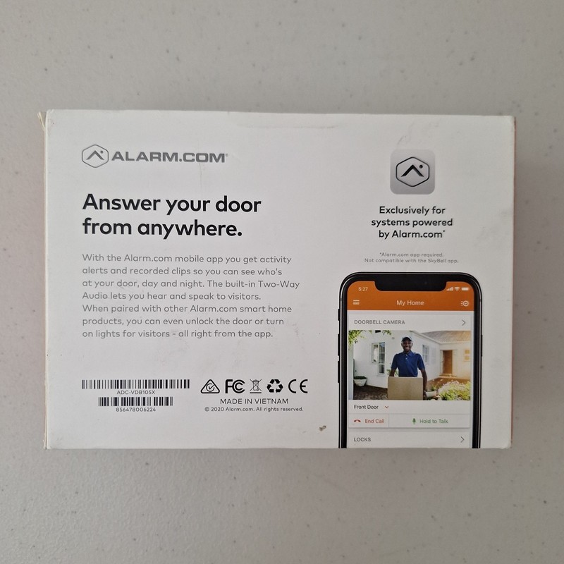 Slim Line 2 Doorbell Camera Alarm.com ADC-VDB105X New Open Box gallery