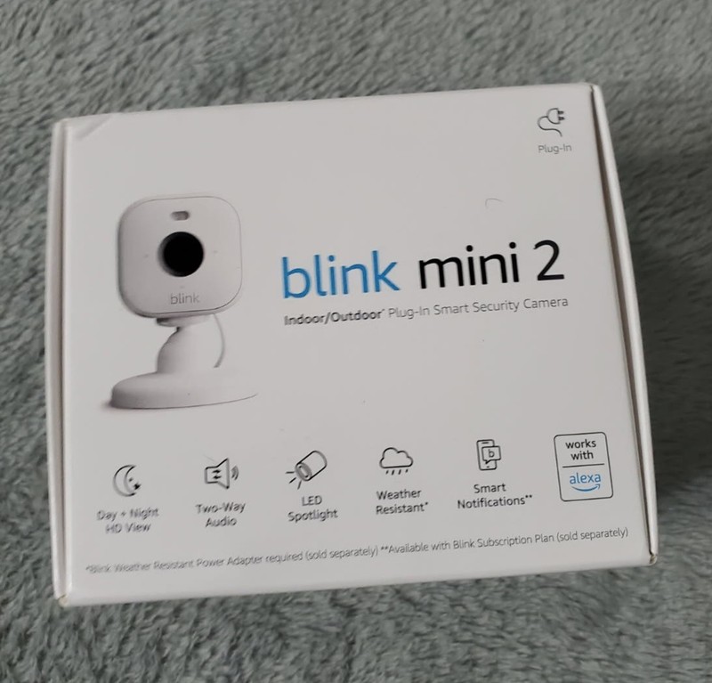 White Blink Mini 2 Indoor Outdoor 1080P Plug-in Smart Security Camera New 1 Unit