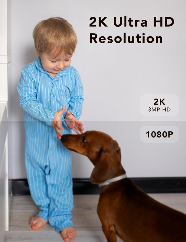 2K Security Camera, IP65 Wterproof Color Night Vision,Outdoor/Indoor for Home, P gallery