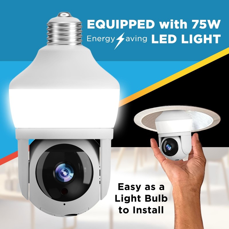 Pro Security Camera with 80 Watt Equivalent LED Light, Two Way Talk, HD Video... gallery