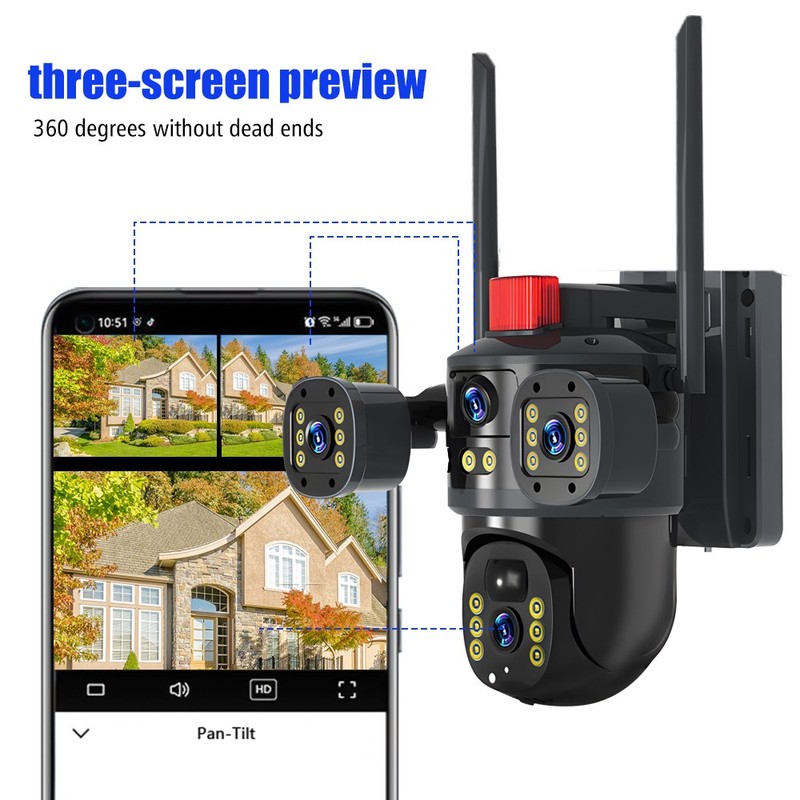 Solar Battery Powered Wireless WiFi Home Security Camera System Outdoor Pan/Tilt gallery
