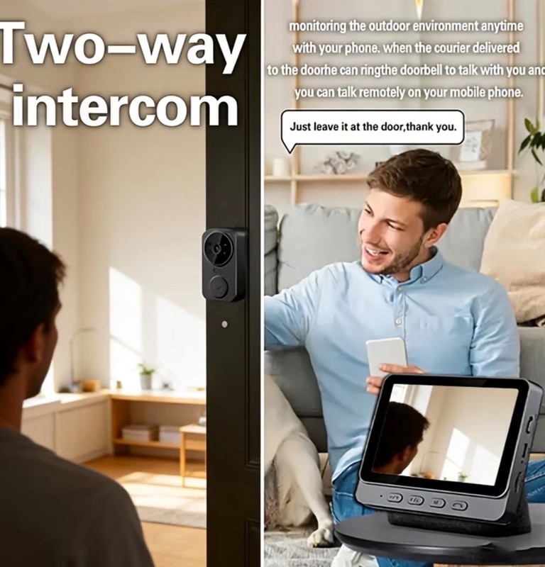 Intelligent Doorbell Camera, 4.3” Display, 1080P FHD Monitor, 120° Field of View gallery