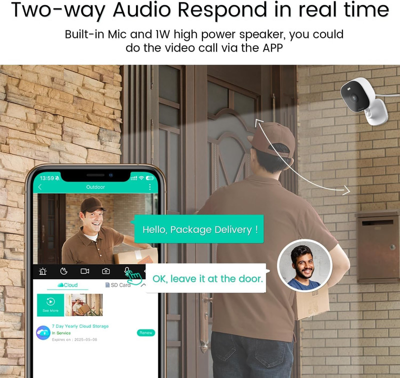 1080P Cameras for Home Security with Night Vision, Outdoor/Indoor Cameras for Ba gallery