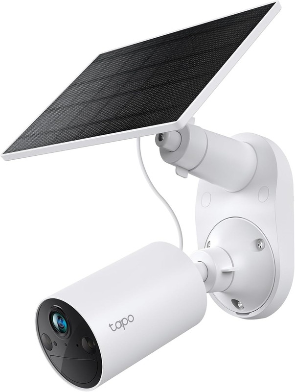 TP-Link 𝗧𝗮𝗽𝗼 SolarCam C402 Kit, Outdoor Battery Camera 1080P, White
