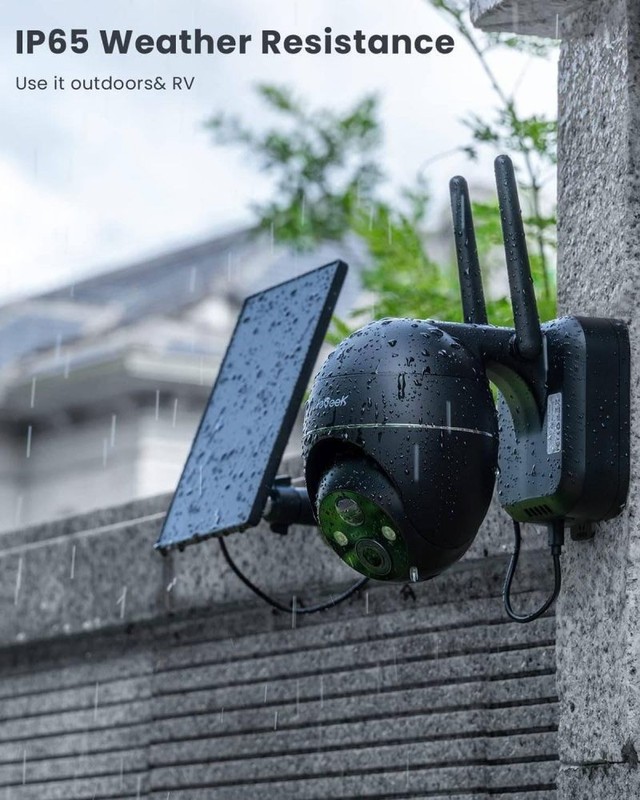 Security Cameras Wireless Outdoor 2Pcs, 2K Solar 360° PTZ with Spotlight & Siren gallery