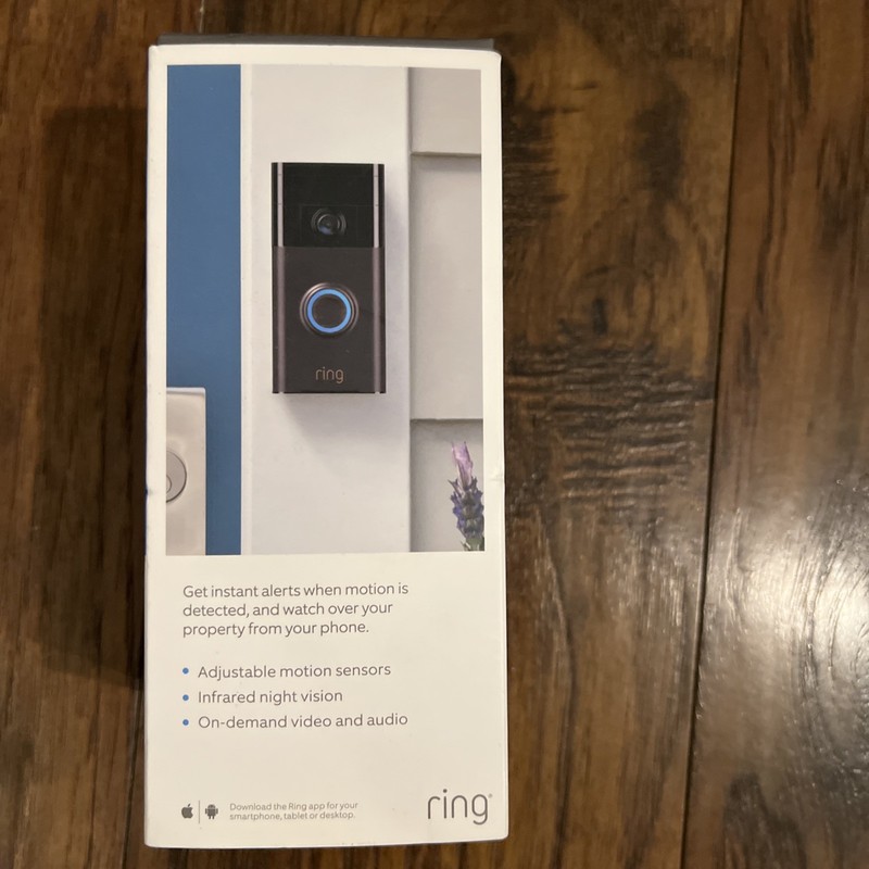OPEN BOX Ring Video Wire-free Doorbell Satin Nickel Rechargeable with Battery gallery