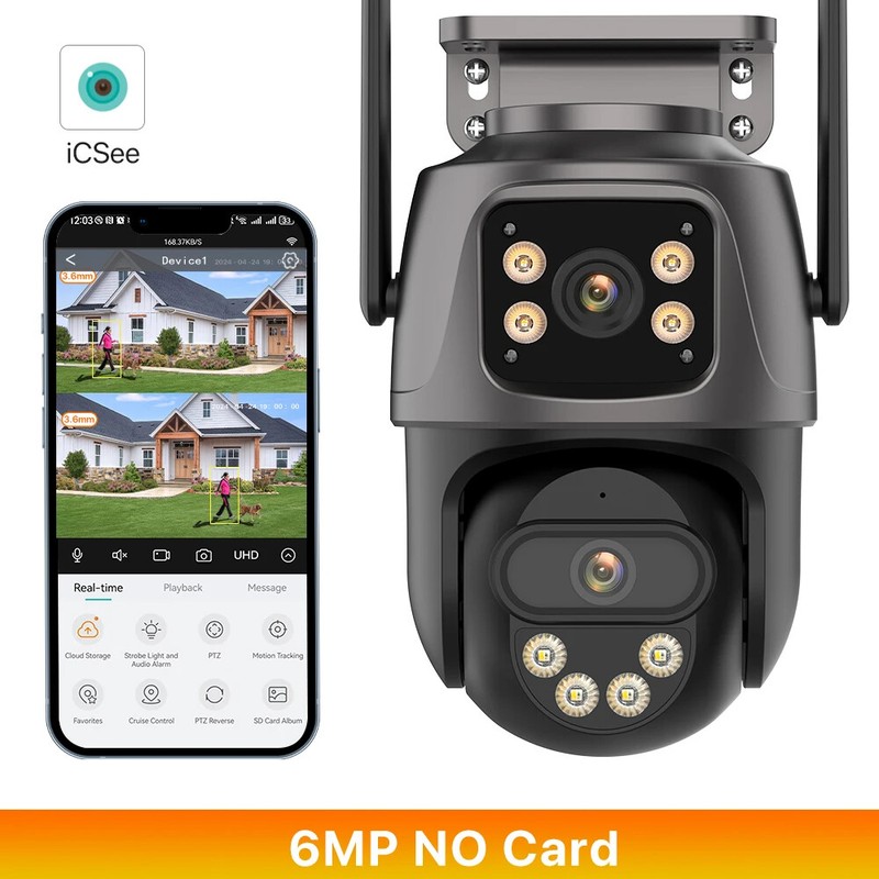 12MP Outdoor WIFI IP Camera 8MP/6MP PTZ Ai Human Detection CCTV Video Security