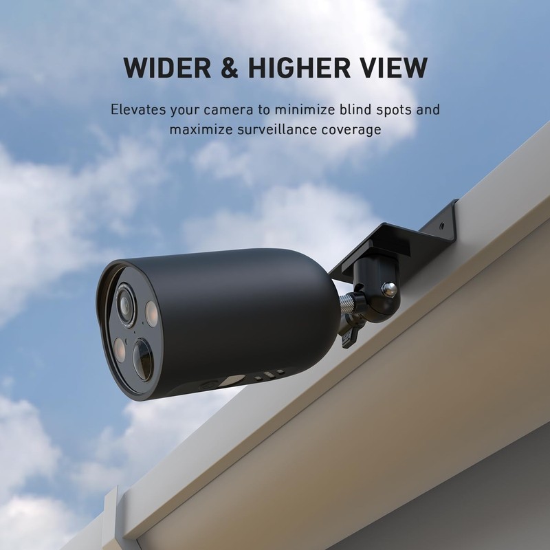 Gutter Mount for Outdoor Security Cameras, No-Drill, 360° Adjustable, White gallery