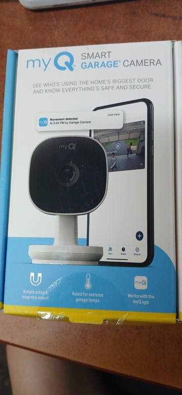myQ Smart Garage Security Camera – 1080p HD Video, Night Vision, Motion (Sealed)