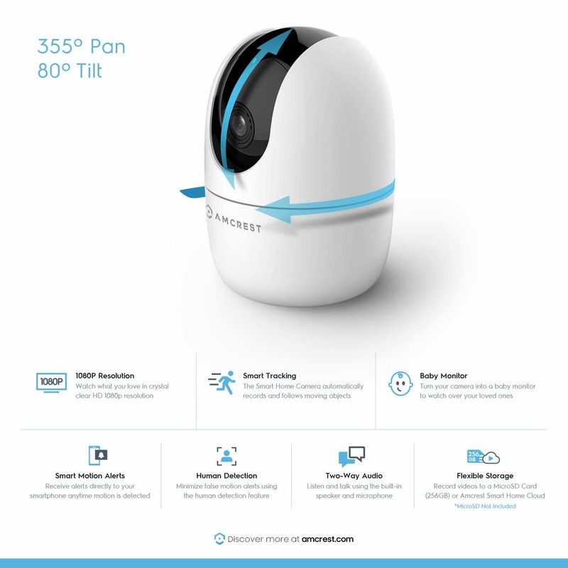 Amcrest 1080P Smart Home Wifi Security Camera Wireless Nanny Cam Baby Warranty gallery