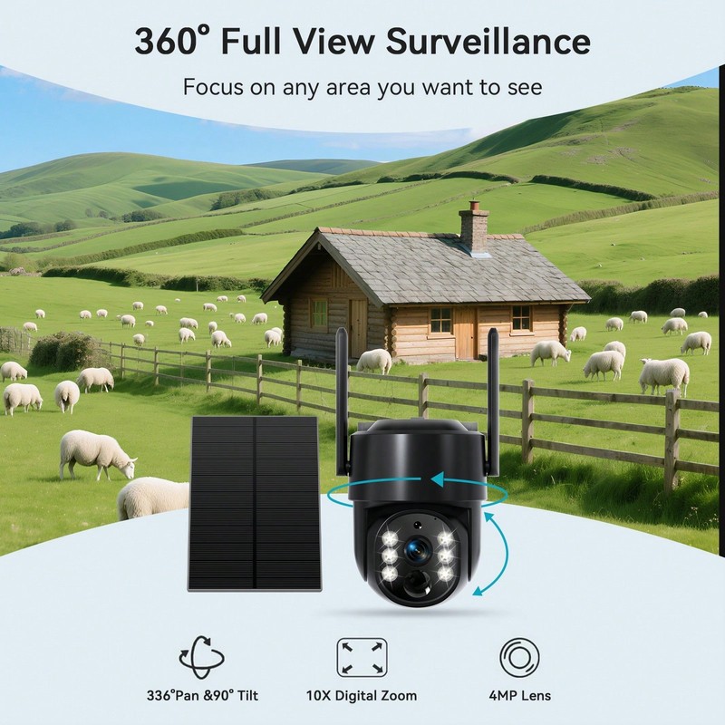WESECUU 4G LTE Cellular Solar Security Camera Wireless Outdoor, No WiFi-FGQA gallery