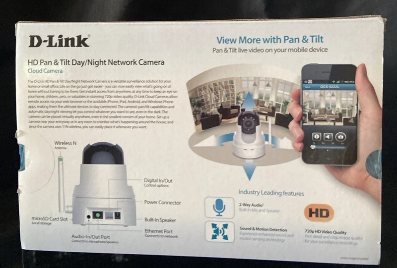 Indoor Security Camera D-link DCS-5222L Hd Pan & Tilt Day/Night Network gallery