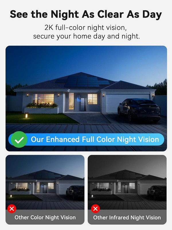 Indoor 2K 3MP WiFi Security Camera - Color Night Vision & Continuous Recording gallery