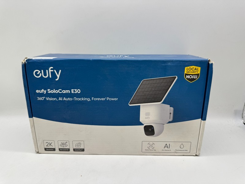 Eufy SoloCam E30 2K Outdoor Solar Security Camera Wire-Free 360° AI Pan T8171121