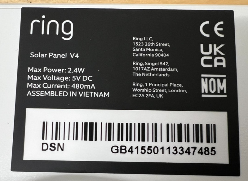 Ring Solar Panel Compatible with Spotlight Cam Battery & Stick Up Cam Battery WH gallery
