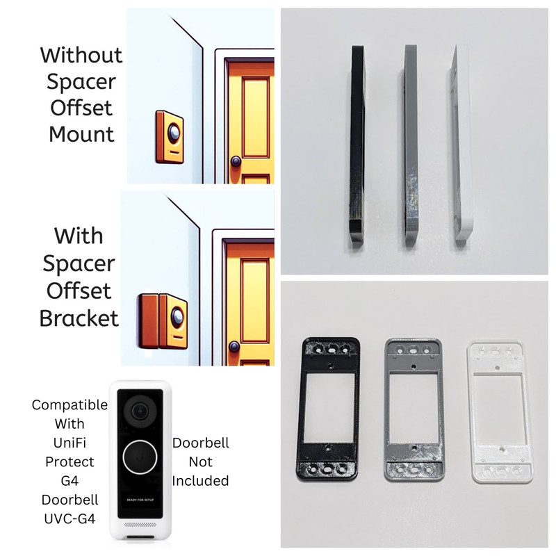 UniFi Protect G4 Video Doorbell Compatible Offset Spacer Mount