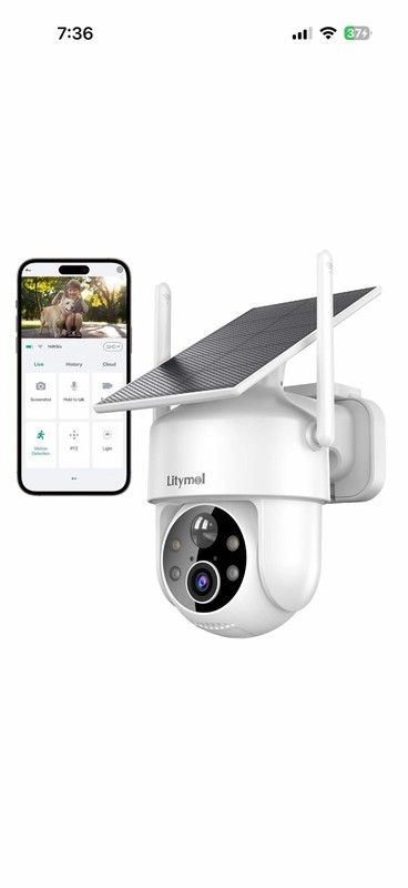 2K 360° View Security Cameras Wireless Outdoor, Solar Cameras for Home Securi…