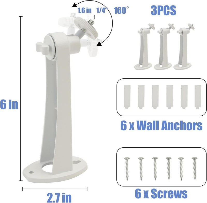 3Pack Extremely Long 6 in Camera Mount for Eufycam 2C/2C Pro, 3C/S300, for Ring gallery