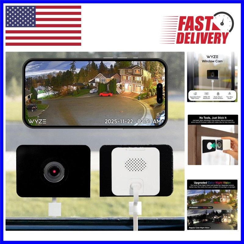 Compact 1080P Indoor Camera with Color Night Vision & Smart Assistant Support