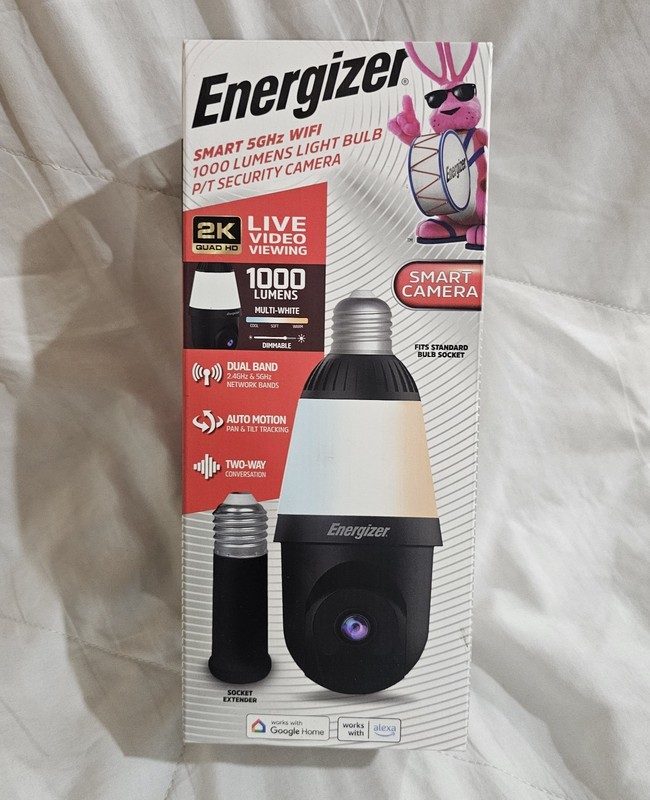 *NEW/SEALED* Energizer Smart 5GHz Wi-Fi 2K Security Camera (Model EOP1-1003) Blk gallery