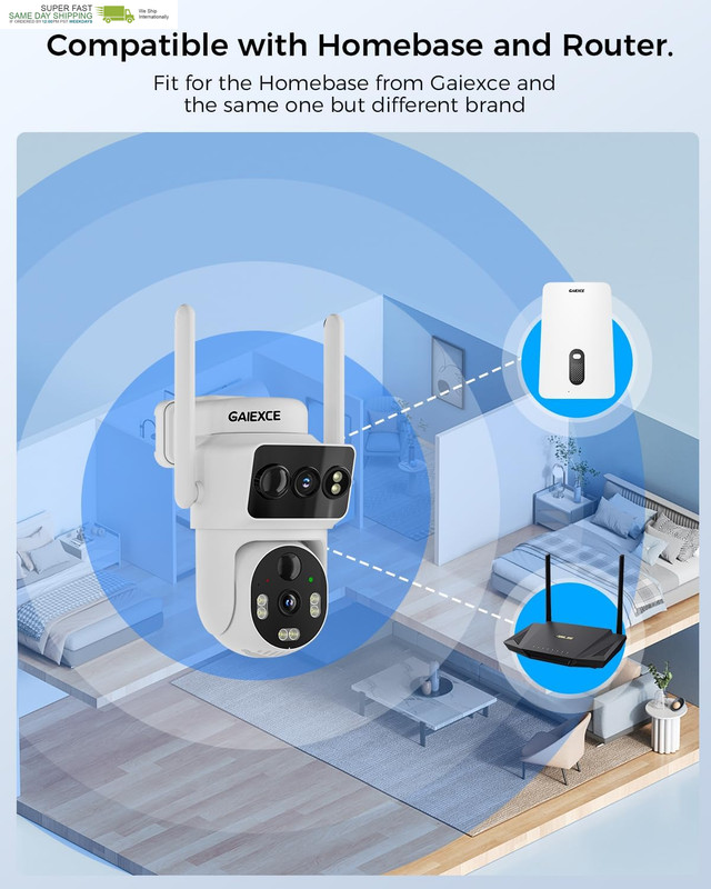 Solar Dual Lens Security Cameras Wireless Outdoor, Home Dual Lens Security Camer gallery
