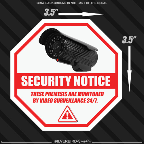 4x Security Camera Surveillance Sticker CCTV System Video Warning Decal Notice gallery