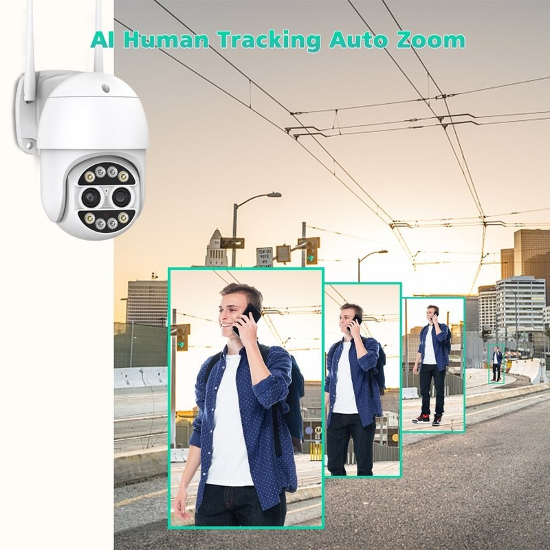 1PC Wifi Security Camera Dual Lens 8X Zoom Outdoor PTZ Surveillance IP Camera gallery