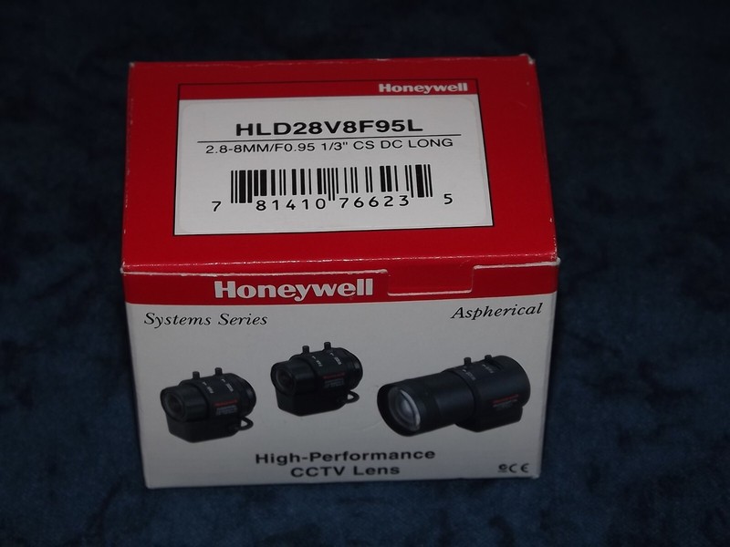 Honeywell HLD28V8F95L Camera Lens 2.8-8MM/F0.95 1/3" CS DC Long