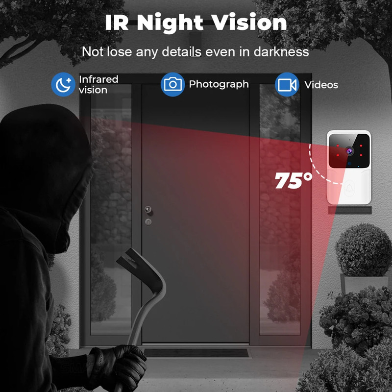 Tuya Wifi Video Doorbell Wireless HD Camera IR Alarm Security Smart Home Door Be gallery