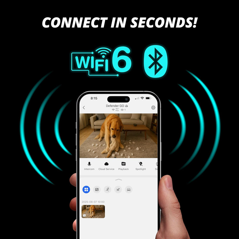 GO 2K AI Powered Wifi Indoor/Outdoor Home, Business, Pet, Baby Security Camera, gallery