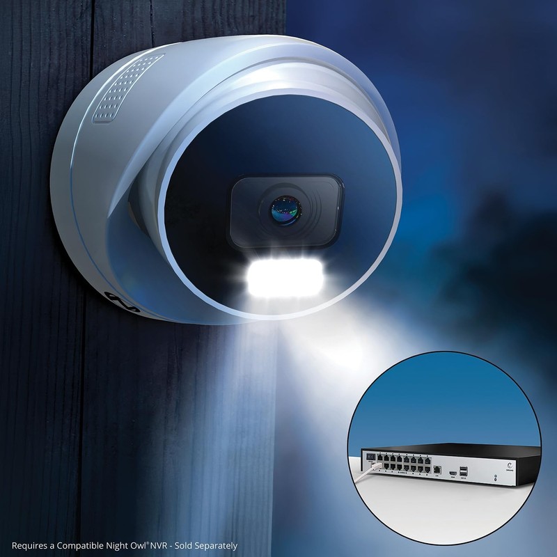 Add On Wired IP 12MP Deterrence Camera with 2-Way Audio - White gallery